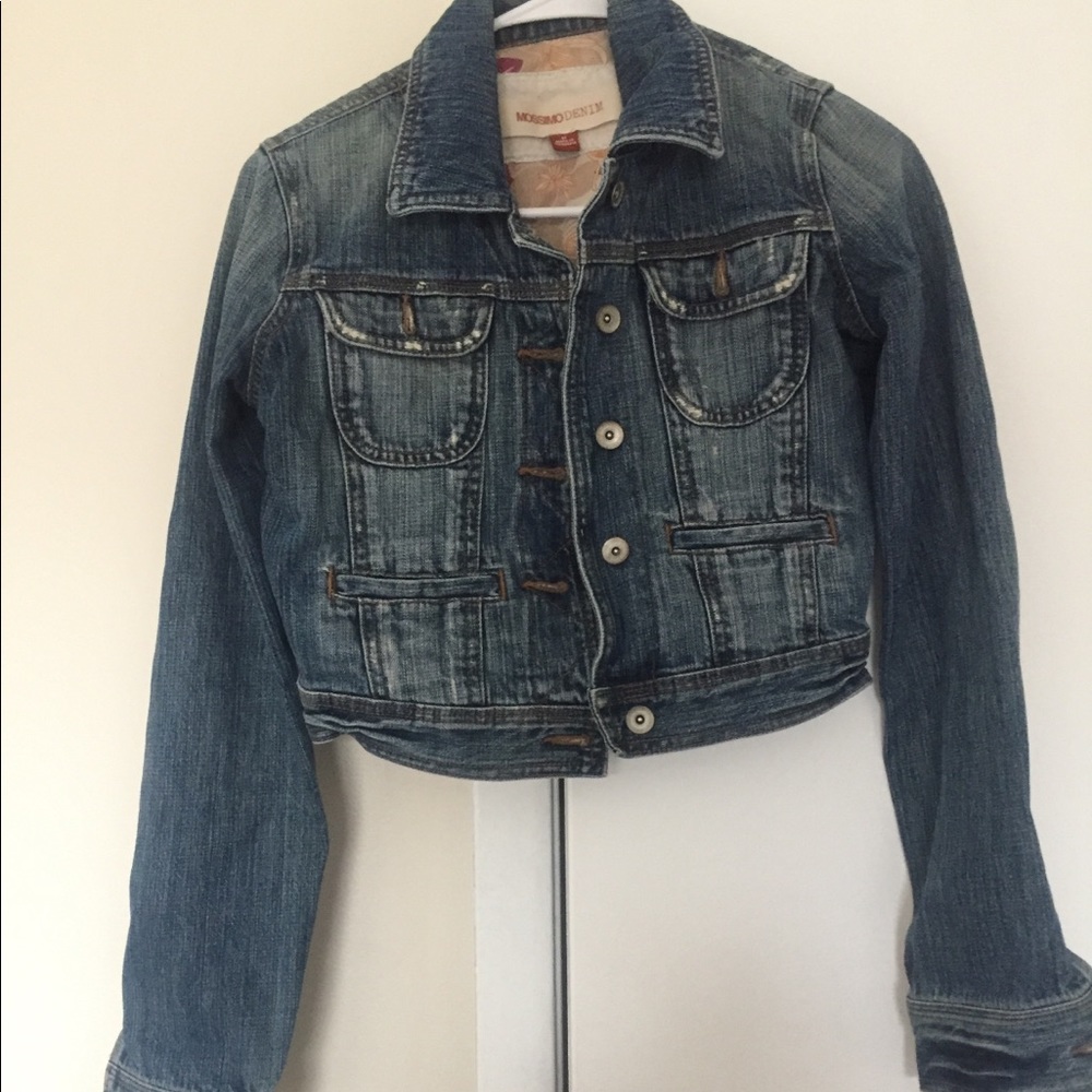 Distressed denim jacket